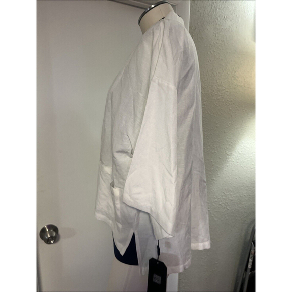 Linen Jacket In White BY Clara Sun Woo Size NWT - Picture 6 of 11